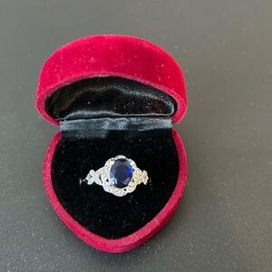 Blue stone ring 14K gold plated ring